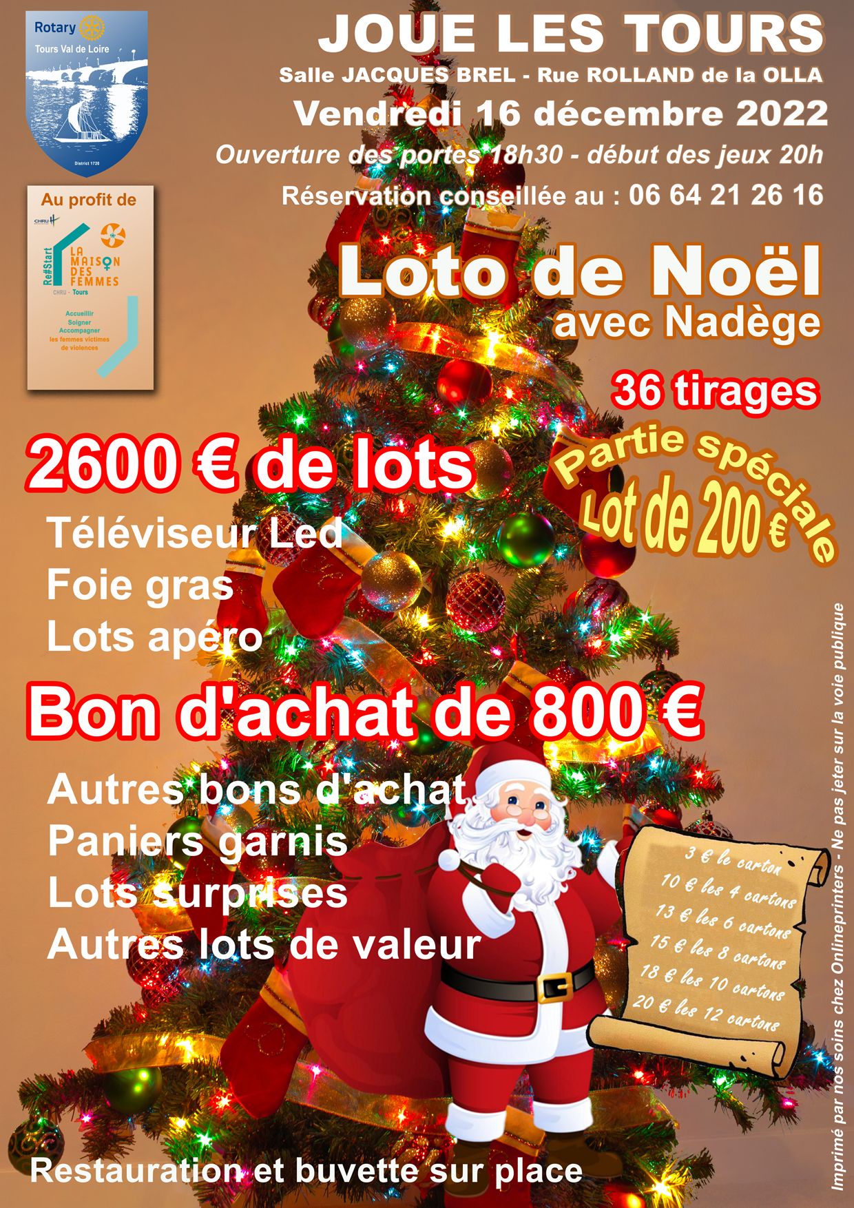 AFFICHE FINALE DECEMBRE 2022 ©Rotary Tours Val de Loire