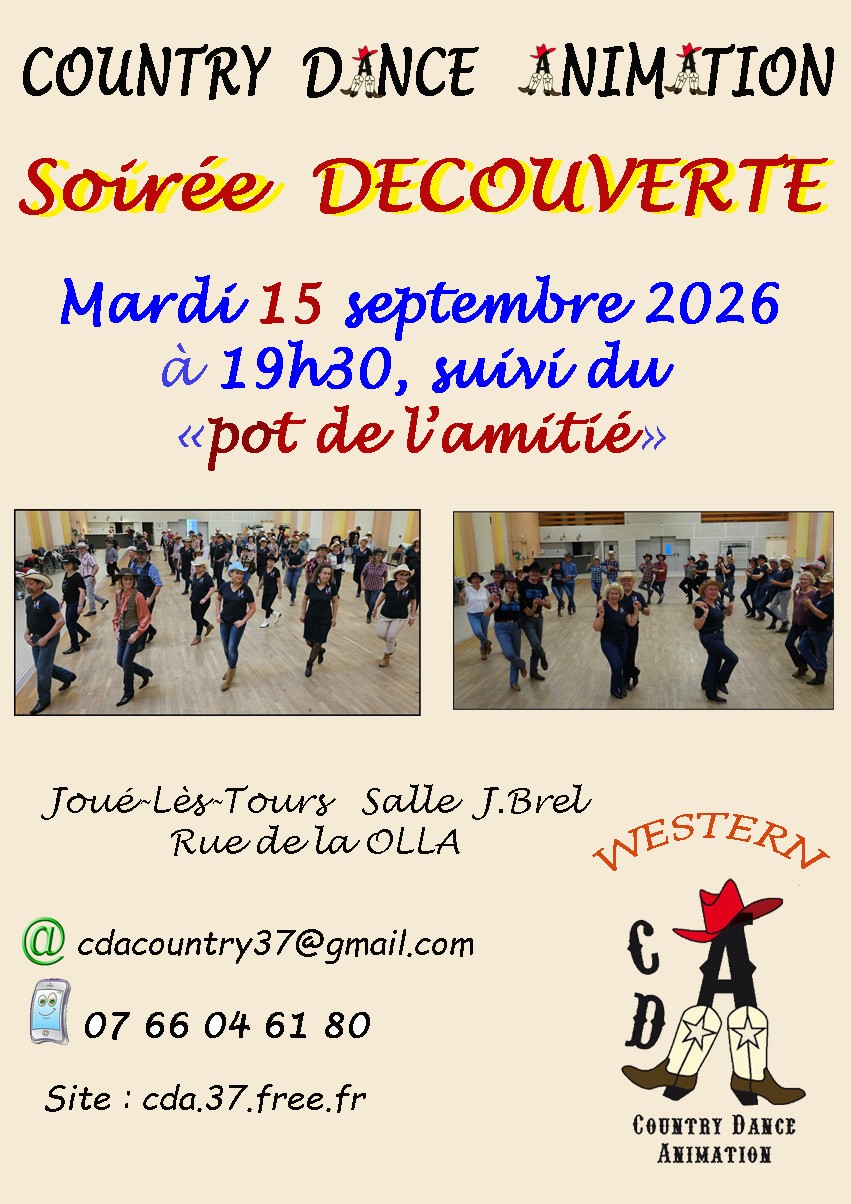 Affiche Soirée Découverte Country Dance ©Country Dance Animation