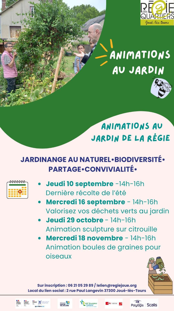 Animations aux jardin de la Régie