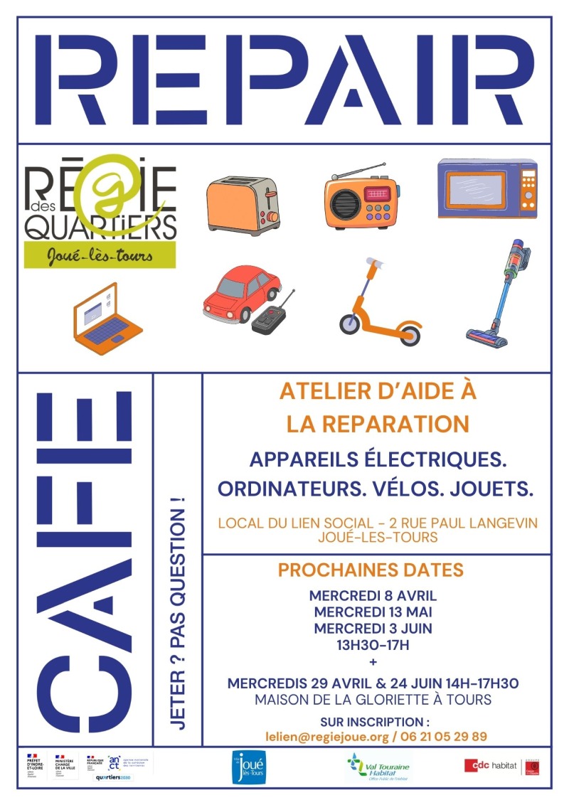 Flyer Repair Café 2ème trimestre 2026 - 3 ©La Régie des Quartiers
