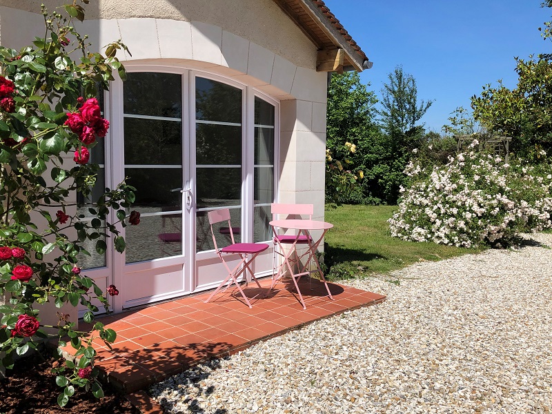 Terrasse chambre rose - La Tour de la Conterie - Beaumont-Village